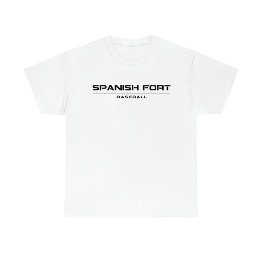 Mens Spanish Fort Baseball Tshirt Black Text