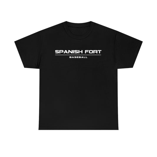 Mens Spanish Fort Baseball Tshirt White Text